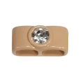 Khaki Acryl-Schieber mit Zirkonia-Diamant für Uhrenarmband und Schmuckherstellung - Doppelsteuerung / Braun