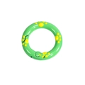 Anillo de resorte verde para llavero con patrón de huella amarilla y acabado lacado - 20mm / Emerald Green - Yellow Paw