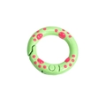 Cierre de anillo de resorte verde claro con huella de gato rosa para llaveros artesanales DIY - 20mm / Verde Primavera - Pata Rosa Fucsia
