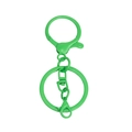 Vibrant green matte finish lobster clasp keychain with flat ring set of 4 pieces - Green
