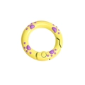 Cierre de resorte redondo amarillo con pata de gato morada para llaveros DIY - 20mm / Amarillo - Pata Violeta