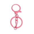 Pink matte lobster clasp with swivel ring and round keychain for DIY crafts and accessories - Light Peach