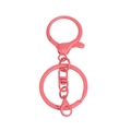 Pink matte lobster clasp keychain set with swivel hook for DIY jewelry making - Deep Peach