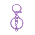 Light purple matte alloy lobster clasp keychain set with swivel link and ring component - Purple
