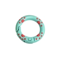 Mosquetón redondo turquesa con huella roja para llaveros y accesorios DIY - 20mm / Verde Azulado - Pata Roja