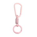 Pink metal D-ring carabiner spring buckle keychain diy accessory for handbags - Pink