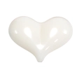 Ciondolo a cuore in acrilico bianco lucido con finitura ceramica per gioielli DIY - Bianco