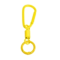 Portachiavi con moschettone in metallo giallo a forma di D con gancio a molla e anello - Giallo