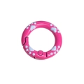 Anillo de resorte rosa con estampado de pata de gato azul para llaveros DIY - 20mm / Púrpura Rosado - Pata Azul Cielo