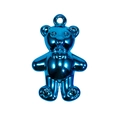 Glossy blue metallic bear pendant with bowtie and ring for DIY jewelry making - Metallic Dark Blue
