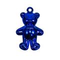 Polished deep blue acrylic bear pendant with a glossy metallic finish and bowtie detail - Metallic Royal Blue