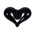 Perla a cuore in acrilico nero lucido con foro per la creazione di gioielli fai da te - Nero