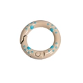 Mosquetón redondo beige de 20-24mm con huella de gato para llaveros y bolsos DIY - 20mm / Té con Leche Claro - Pata Azul