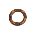 Anillo de resorte marrón con huella de gato para llaveros y accesorios de bolso - 20mm / Café Oscuro - Pata Naranja