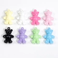 Set of 8 colorful acrylic gummy bear charms with metal hooks for DIY jewelry making - Multicolor Painted