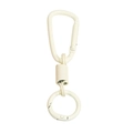 Portachiavi con anello a D in lega di zinco laccato bianco crema con molla e gancio - Bianco Sporco