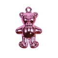 Pink purple electroplated acrylic bear pendant for DIY jewelry and keychains - Metallic Pink