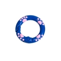 Anillo de resorte azul de metal con patrones de pata de gato rosa para llaveros DIY - 20mm / Azul Real - Pata Rosa