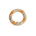 Anillo de resorte beige con garra de gato para llaveros y accesorios artesanales - 20mm / Té con Leche Oscuro - Pata Naranja