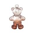 Transparent to amber gradient acrylic bear pendant for DIY jewelry and keychains - Transparent Gradient Coffee