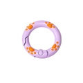 Mosquetón redondo lila con huellas de gato naranjas para llaveros personalizados - 20mm / Violeta - Pata Naranja
