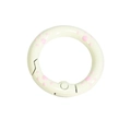 Anillo de resorte 20-24mm blanco crema con patrón de pata de gato rosa para joyería DIY - 24mm / Blanco Roto - Pata Rosa Claro