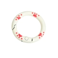 Gancho de resorte redondo de 24 mm blanco crema con lindos patrones de huellas de gato rojo - 24mm / Blanco Roto - Pata Roja
