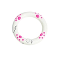 Anillo de resorte de metal blanco con garra de gato para llaveros y bolsos DIY - 24mm / Blanco Roto - Pata Rosa Fucsia