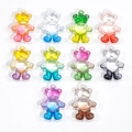 Set of ten colorful gradient acrylic bear charms for DIY jewelry and keychains - Transparent Gradient Multicolor