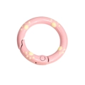 Anilla de resorte de metal rosa con huella de gato amarilla para llaveros de bricolaje - 24mm / Rosa Pálido - Pata Amarilla