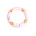 Anillo de resorte rosa con estampado de patas de gato para llaveros y accesorios DIY - 24mm / Rosa - Pata Naranja