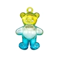 Colorful translucent acrylic bear pendant with yellow-green-blue gradient for DIY jewelry - Transparent Gradient Yellow Blue