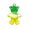 Translucent yellow and green gradient bear charm for DIY jewelry and keychains - Transparent Gradient Green Yellow