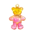 Translucent yellow to pink gradient acrylic bear charm for DIY jewelry and keychains - Transparent Gradient Yellow Pink