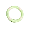 Mosquetón de anillo redondo verde claro con bonito diseño de pata de gato rosa - 24mm / Verde Fruta Claro - Pata Rosa