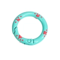 Cierre de anillo de resorte verde menta con huellas rojas para llaveros y accesorios - 24mm / Verde Azulado - Pata Rosa Fucsia