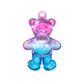 Cute purple and blue gradient acrylic bear pendant with a glossy transparent finish - Transparent Gradient Purple Blue