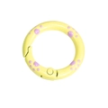 Anillo de resorte amarillo limón con huellas de gato para llaveros y accesorios DIY - 24mm / Amarillo - Pata Violeta