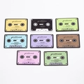 Set mit 8 bunten Retro-Acryl-Kassettenanhängern für DIY-Schmuck und Schlüsselanhänger - Große Kassette / Mehrfarbig Zufällig