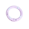 Anillo de resorte de pata de gato pintado a mano lila para llaveros y bolsos DIY - 24mm / Violeta Claro - Pata Azul Cielo