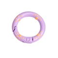 Cierre de anillo de resorte morado con huella de gato para llaveros y joyería DIY - 24mm / Violeta Oscuro - Pata Naranja
