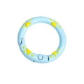 Anillo de resorte redondo azul claro con huella amarilla para llaveros DIY - 24mm / Azul - Pata Amarilla