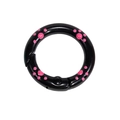 Anillo de resorte negro con huellas de gato rosa pintadas para accesorios de bricolaje - 24mm / Negro - Pata Rosa Fucsia