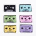 Set mit 6 bunten Vintage-Acryl-Kassettenanhängern für DIY-Schmuck und Schlüsselanhänger - Kleine Kassette / Mehrfarbig Zufällig