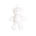 Miniature white acrylic bear pendant charm for DIY jewelry making and keychains - Painted White