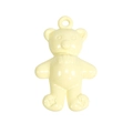 Cute cream-colored acrylic bear pendant charm for DIY jewelry and keychains - Painted Yellow