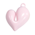 Ciondolo a forma di cuore in acrilico rosa chiaro lucido con foro per creazioni fai-da-te - Rosa Chiaro
