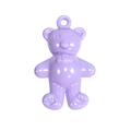 Polished light purple acrylic bear pendant with top loop for DIY jewelry and keychains - Painted Purple