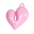 Ciondolo a cuore in acrilico rosa lucido con foro per la creazione di gioielli - Rosa Chiaro