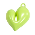 Ciondolo a cuore 3D verde neon con finitura lucida e foro di sospensione per gioielli DIY - Verde mela